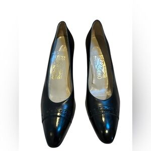 Salvatore Ferragamo Black Leather Heels
